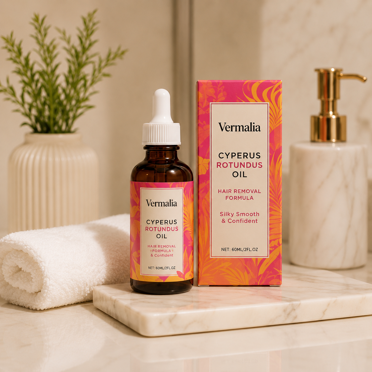 Aceite Reductor de Vello Cyperus Rotundus | Piel Suave 60d