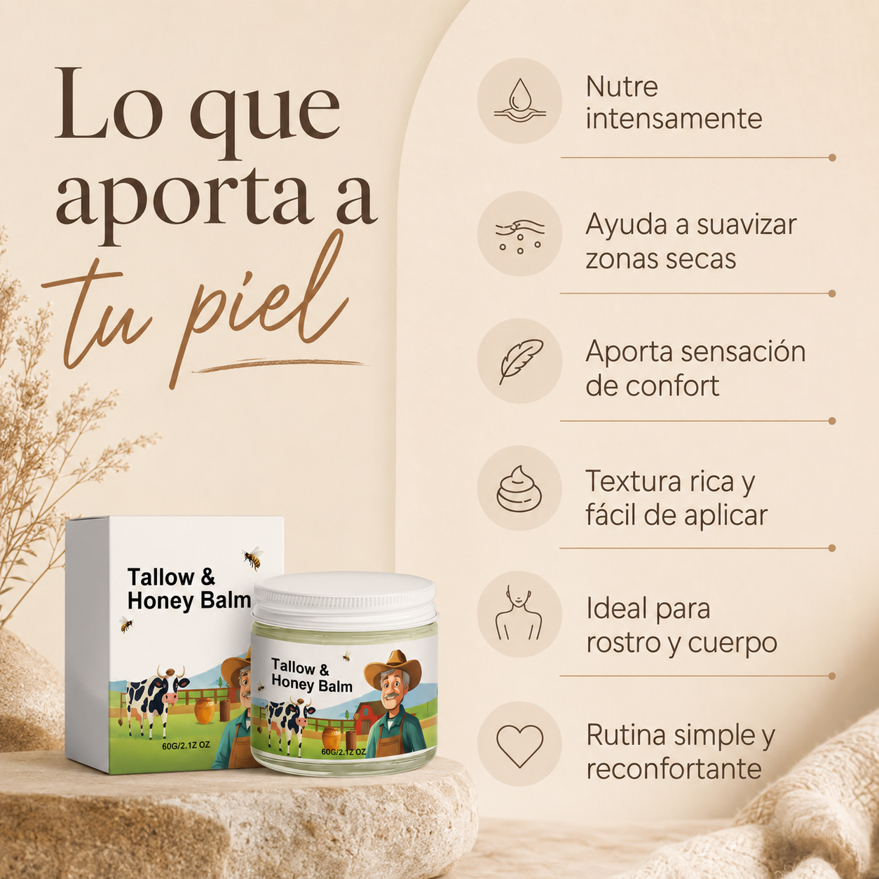 Vermalia™ | Crema de sebo puro para pieles que reaccionan a todo